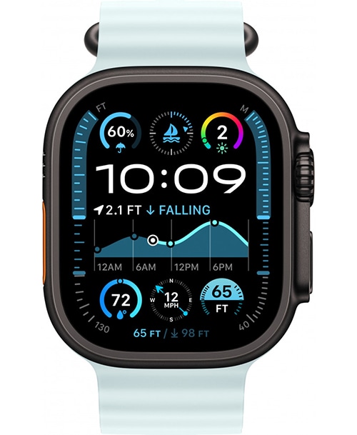 Apple Watch Ultra 2 49мм Black Titanium Case With Blue Ocean Band — black-blue