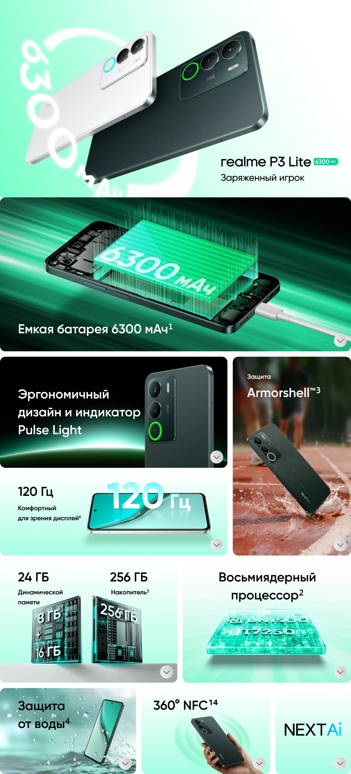 Realme P3 Lite 4G 4Gb/128Gb Green (Зелёный)