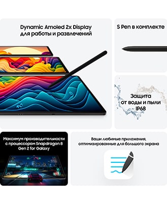 Samsung Galaxy Tab S9 Plus 12Gb/256Gb LTE Graphite (Графит) — grey