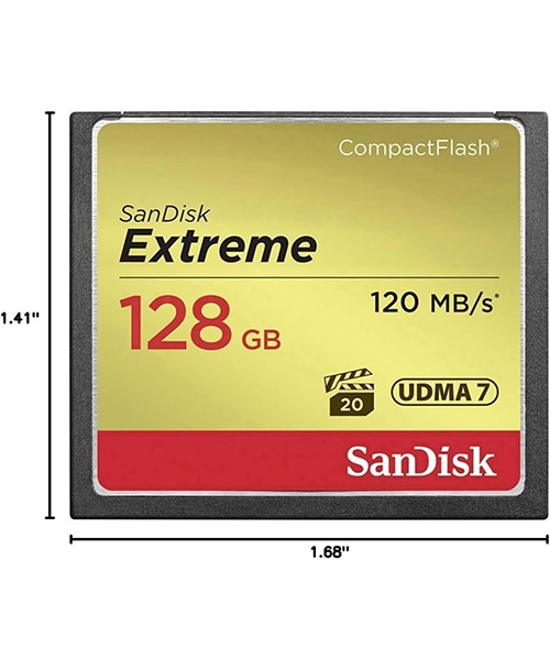 SanDisk 128GB Extreme CompactFlash Memory Card UDMA 7 Speed Up to 120MB/s (SDCFXSB-128G-G46)