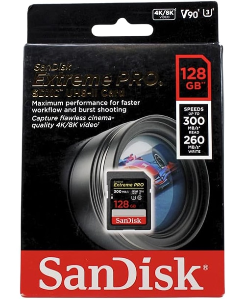 SanDisk 128GB Extreme PRO SDXC UHS-II Memory Card (SDSDXEP-128G-GN4IN)