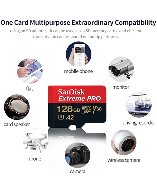 SanDisk MicroSD Extreme Pro V30 A2 U3 4K R200/W90 SDSQUAB-064G-GN6MA